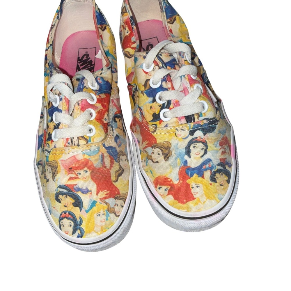 Vans Authentic Sneakers Women 7 Disney Princess Multi Color Canvas Low Top Lace